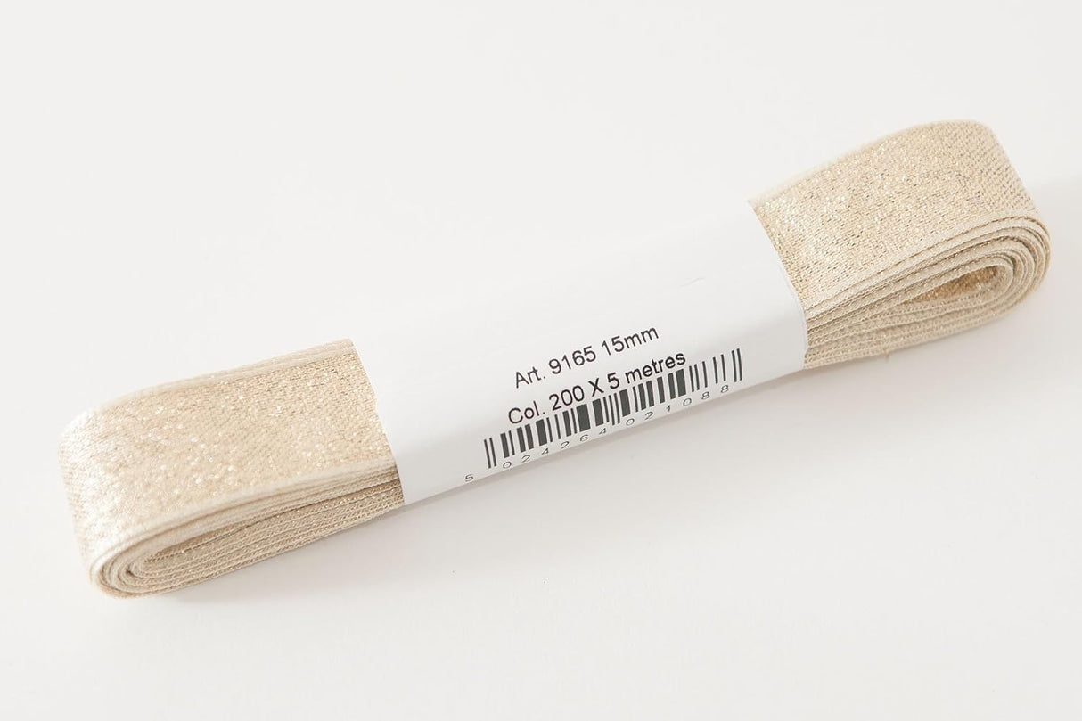 Berisfords Satin Ribbon Pack 5m x 15mm Gold (4pc)