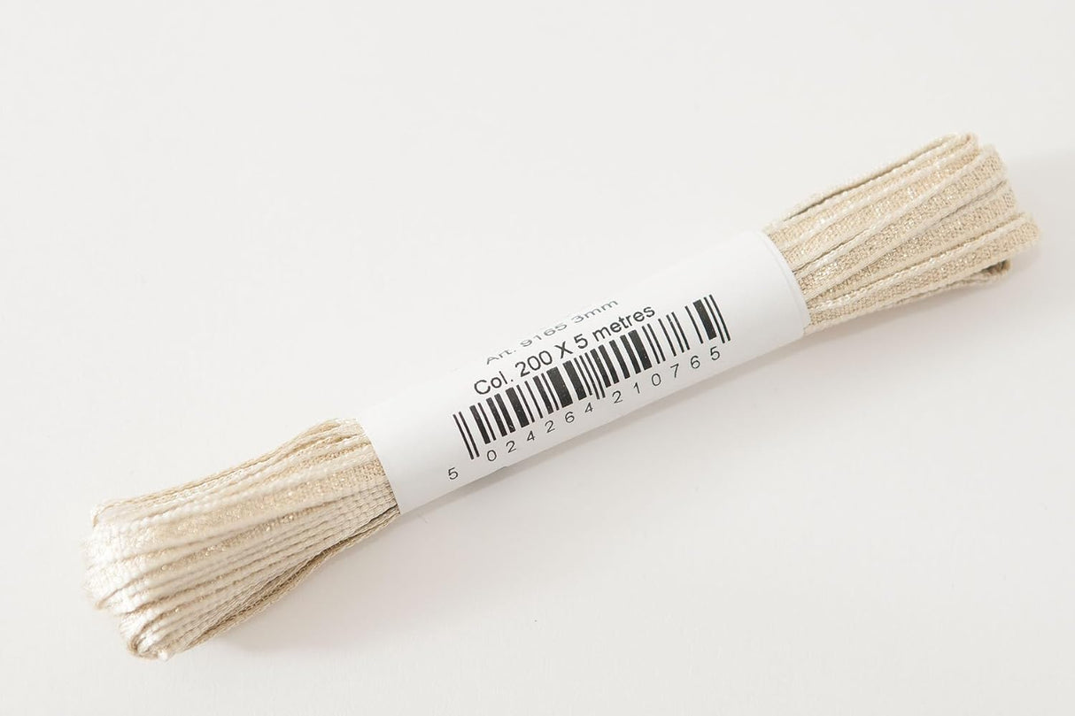 Berisfords Satin Ribbon Pack 5m x 3mm Gold (4pc)