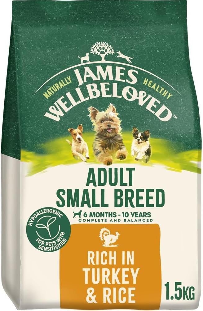James Wellbeloved Adult Small Breed Dry Dog Food -  Turkey & Rice 1.5kg