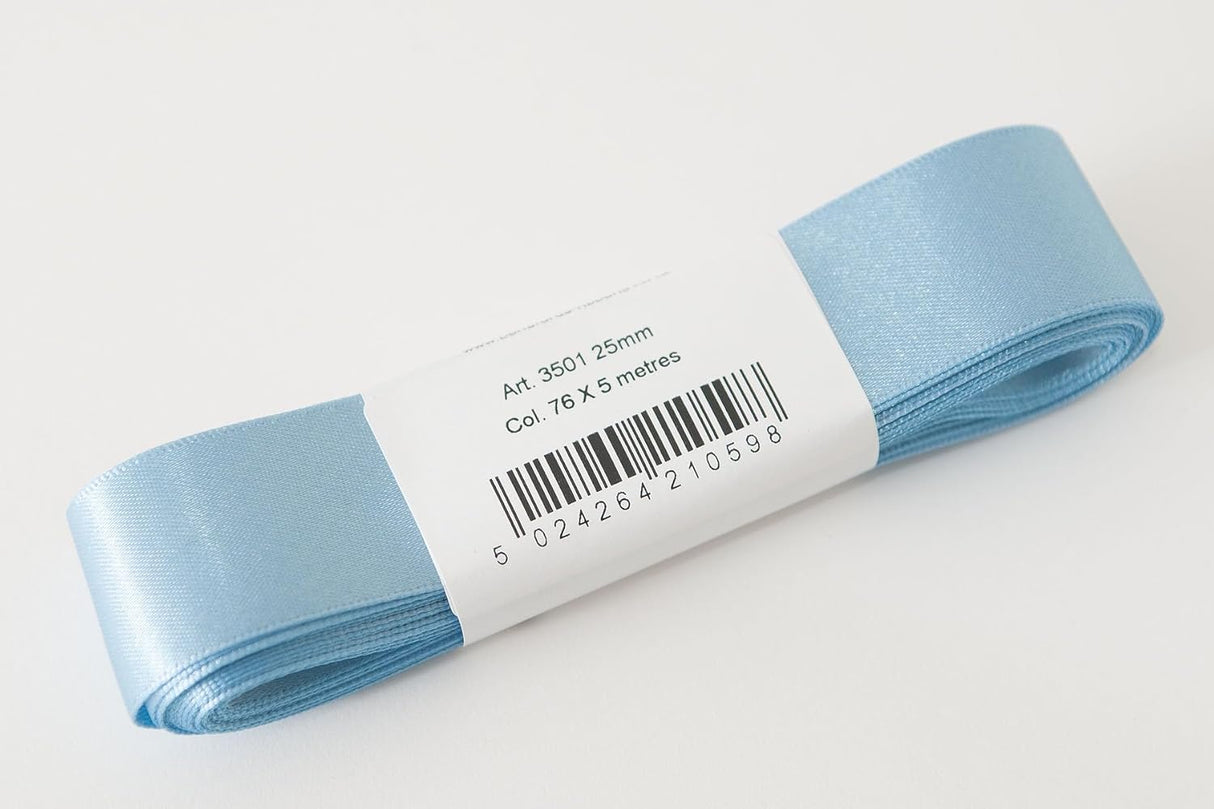 Berisfords Satin Ribbon Pack 5m x 25mm Cornflower (4pc)