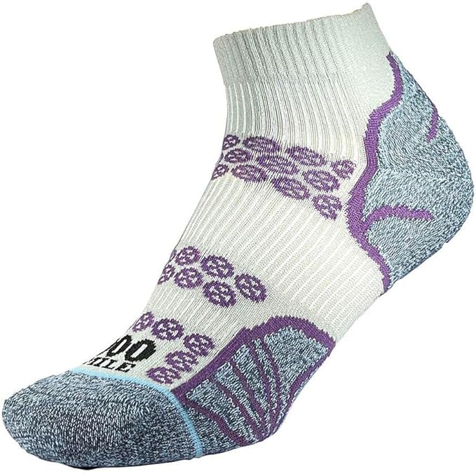 1000 Mile 2011 Lite Anklet Repreve Socks Ladies - Silver/Purple (S)