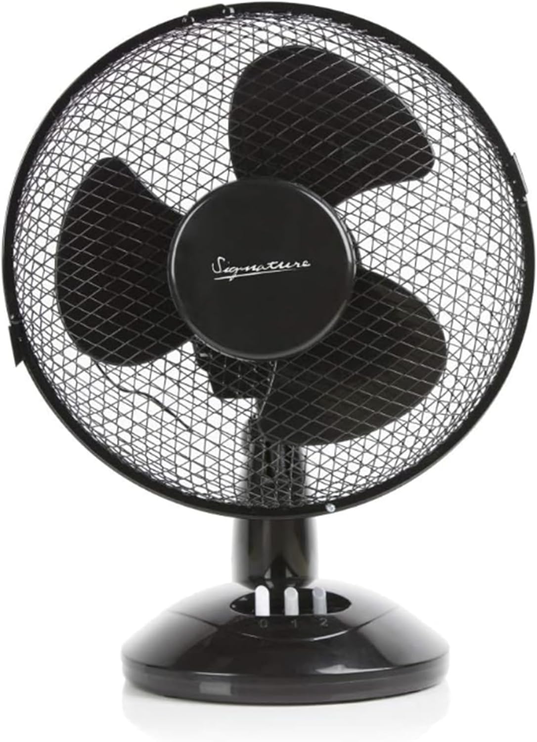Signature 9" Portable Desk Fan with 2 Speeds Oscillating Black