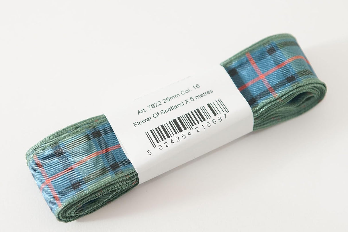Berisfords Tartan Ribbon Pack 5m x 25mm Buchanan (4pc)