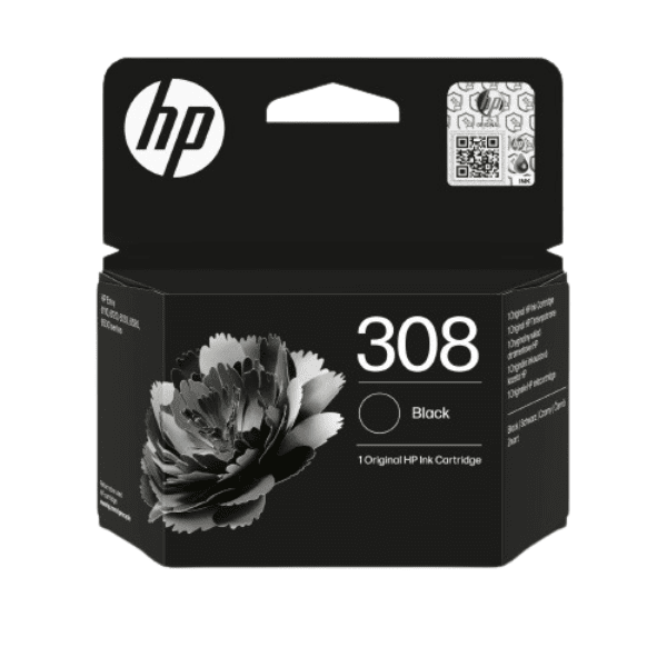 HP 308 Black Standard Capacity Ink Cartridge  for HP Envy 6110/6120/6130/6520/6530