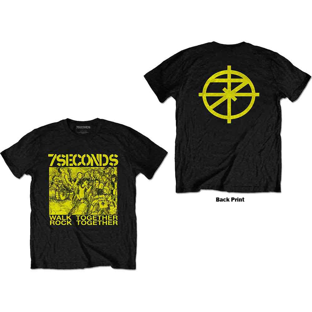 7 Seconds Unisex Adult T-Shirt WTRT (Back Print) Black (XXL)