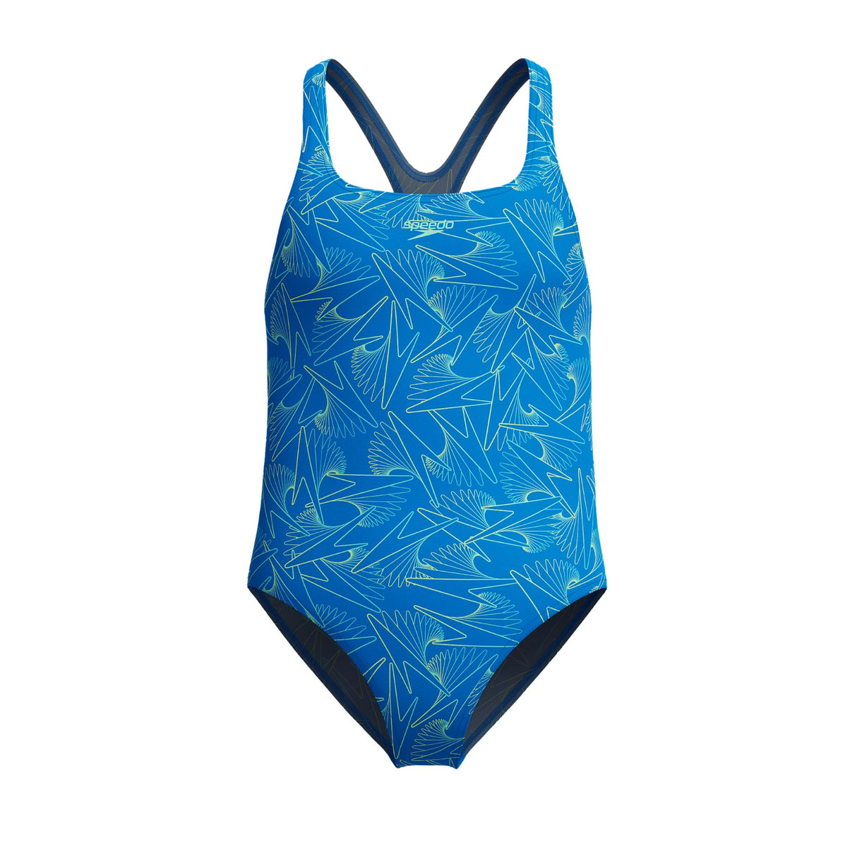 Speedo Hyperboom Allover Medalist Junior Girls Swimsuit Lagoon Blue (7-8yrs)