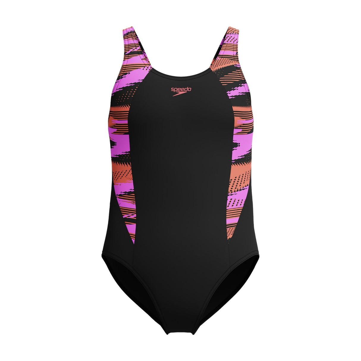 Speedo Hyperboom Splice Muscleback Junior Girls Swimsuit Coral Sands (11-12yrs)