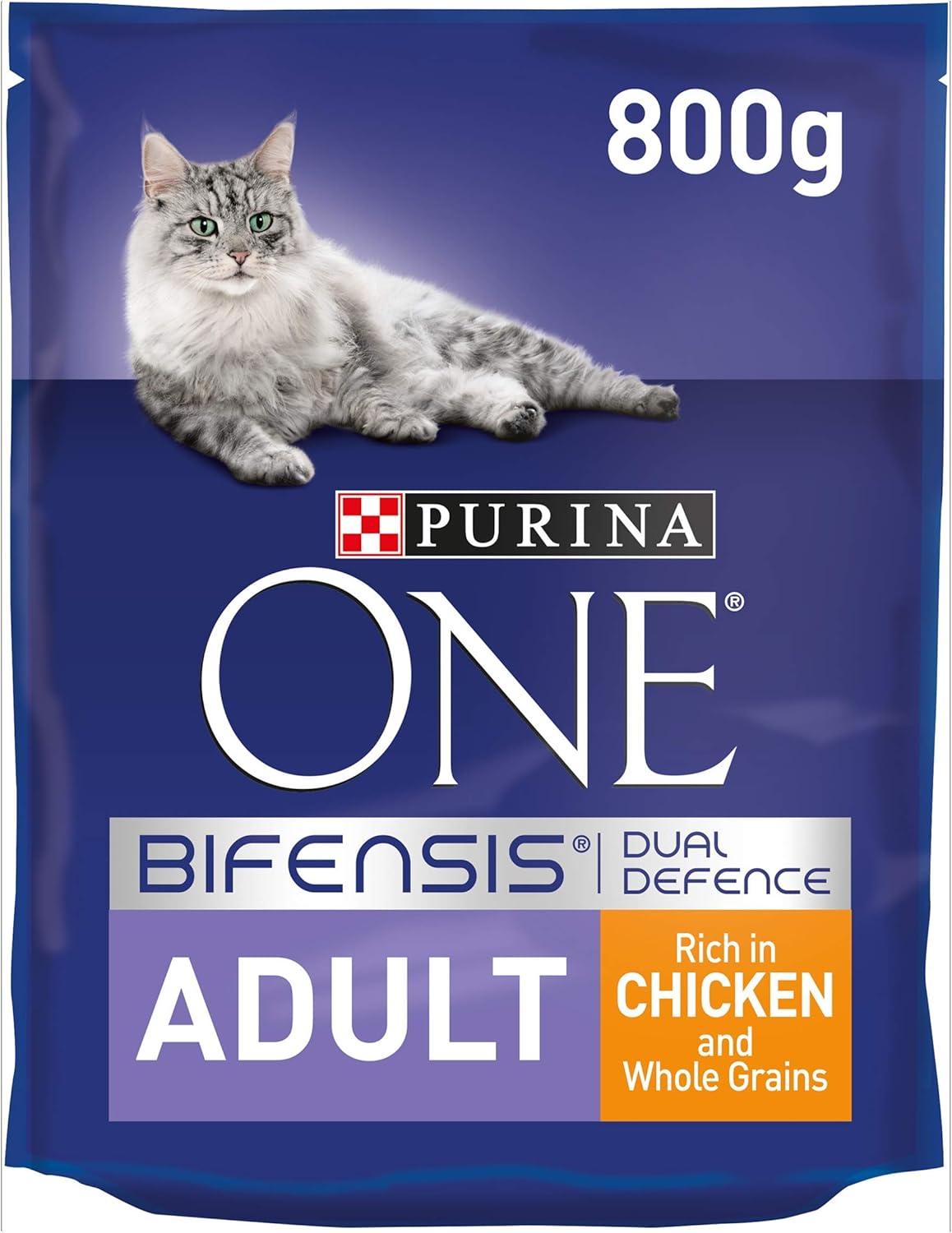 Purina One Rich In Chicken & Whole Grains Dry Cat Food Adult 800g (4 Packs)