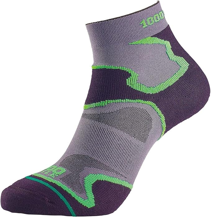 1000 Mile 2026 Fusion Socks Ladies - Grey/Black/Green (S)