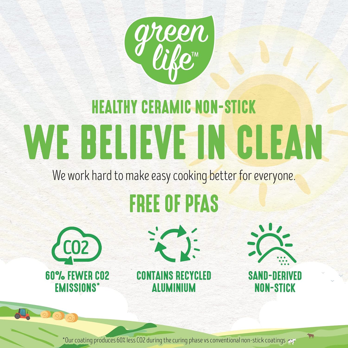 GreenLife Artizan 26cm & 20cm Frying Pan Set Ceramic Non-Stick (Pink)