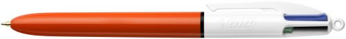 BIC 4 Colours Fine Ballpoint Pen 0.8mm Tip Red/White Barrel Black/Blue/Green/Red Ink (12pk)