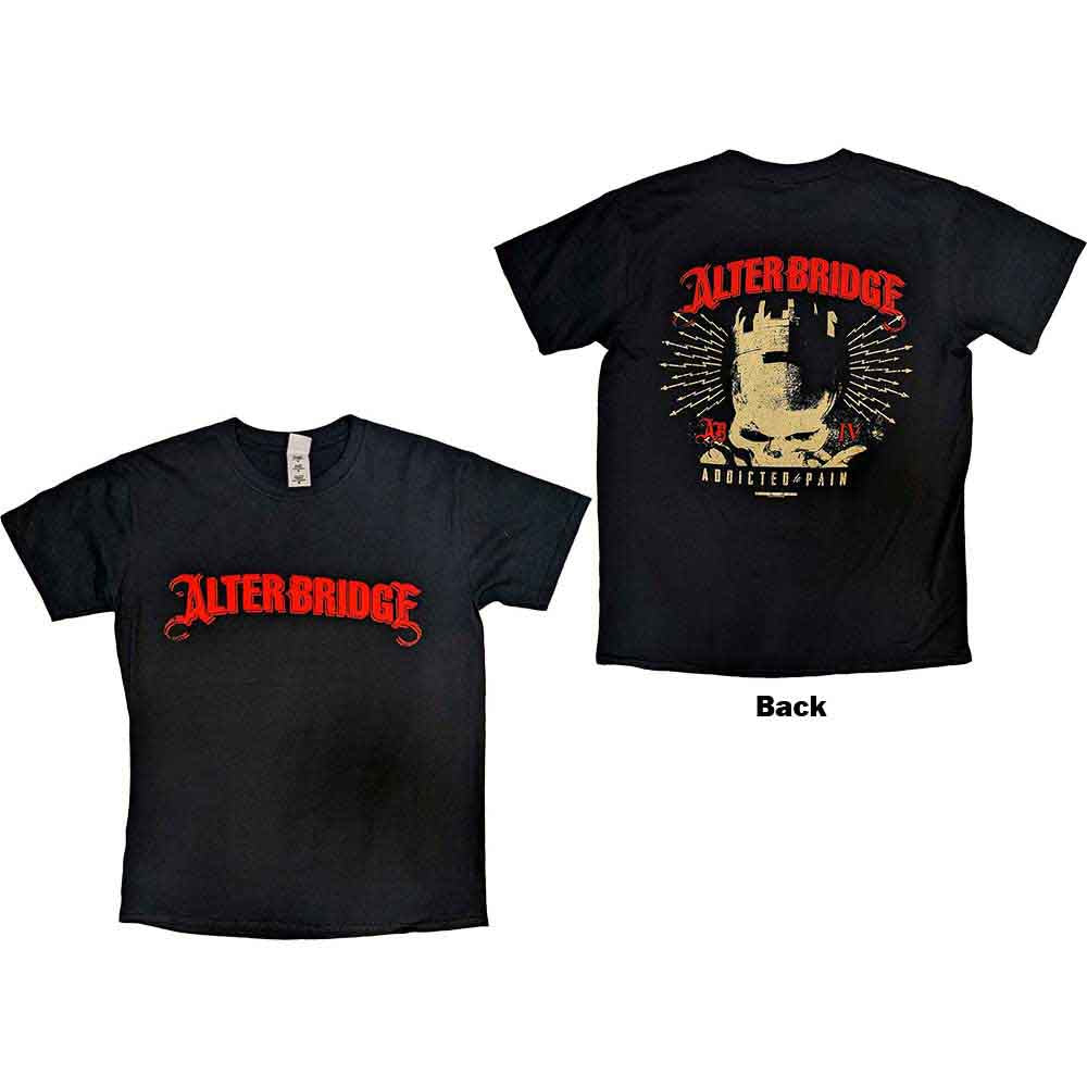 Alter Bridge Unisex T-Shirt Addicted To Pain (Back Print) Black (M)