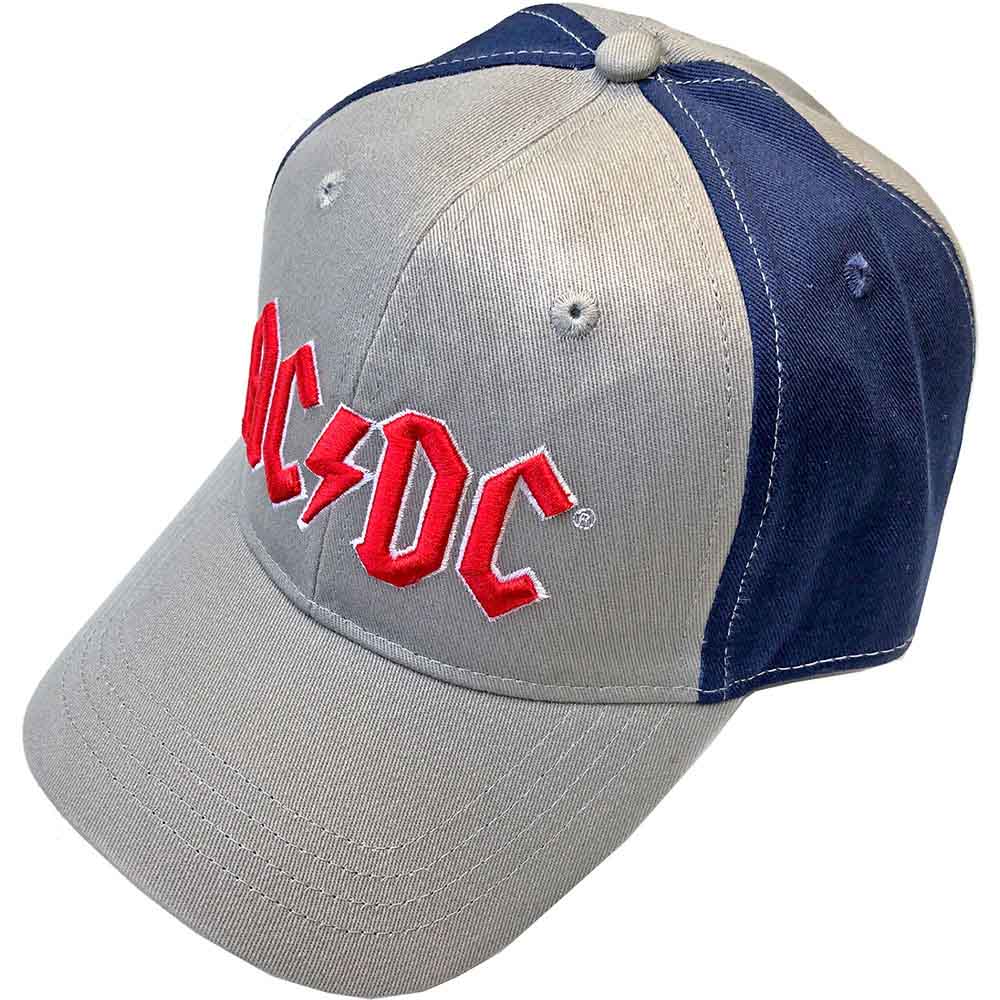 AC/DC Unisex Baseball Cap Red Logo Charcoal Grey & Navy