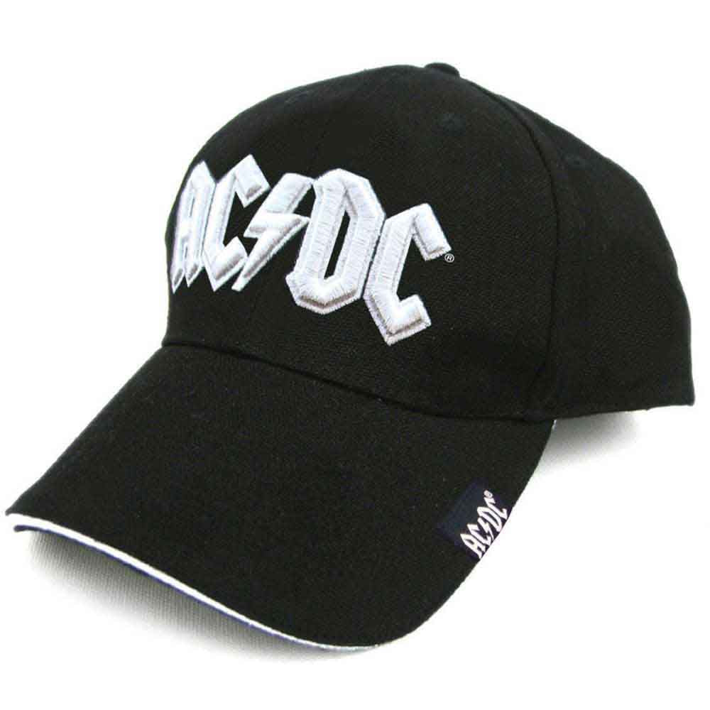 AC/DC Men's Baseball Cap White Logo Black
