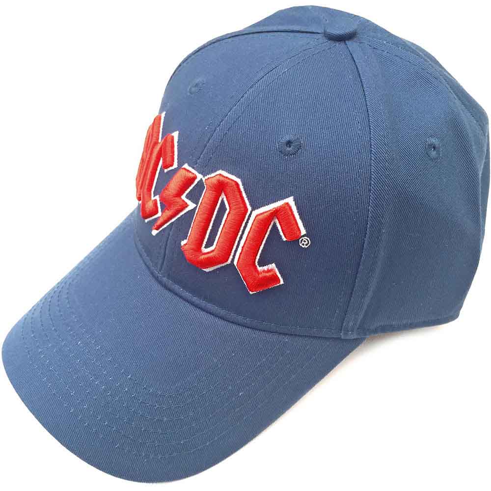 AC/DC Men's Baseball Cap Red Logo Denim Blue