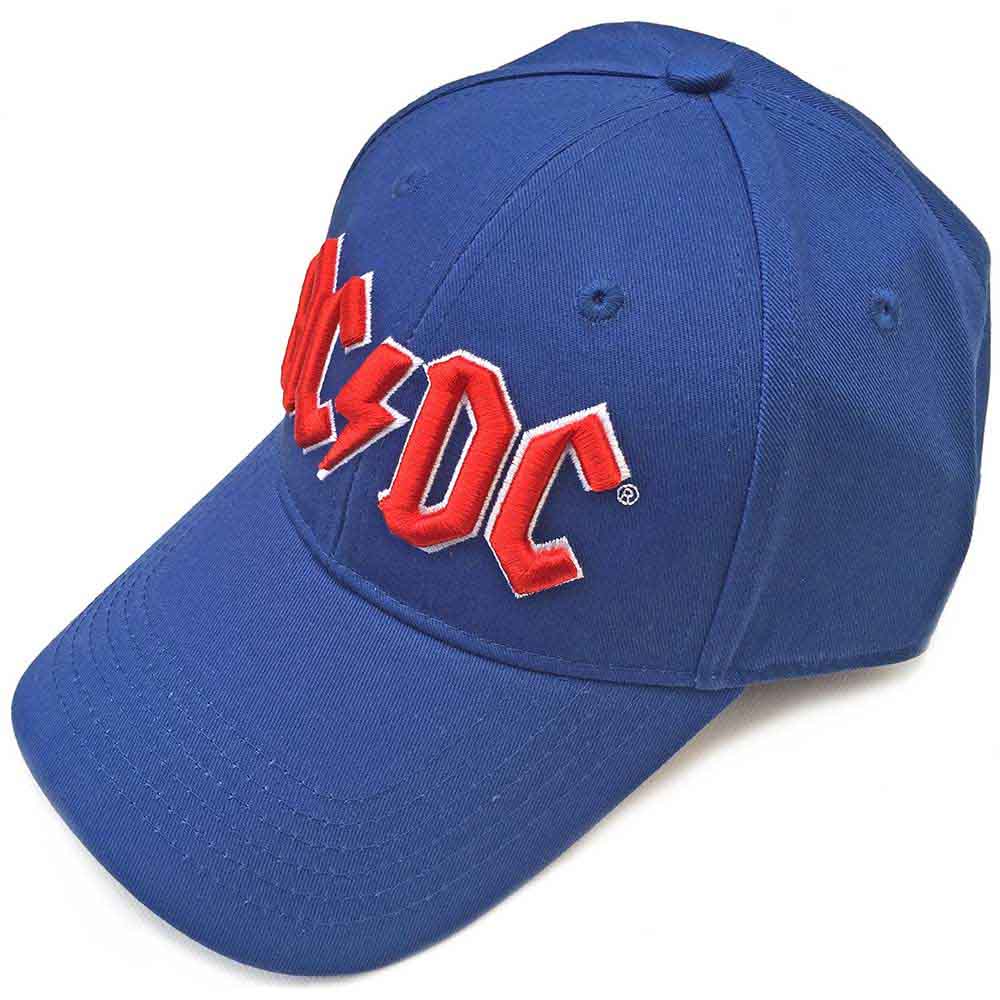 AC/DC Men's Baseball Cap Red Logo Mid Blue