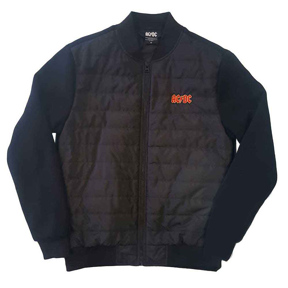 AC/DC Unisex Quilted Jacket Black with Red Logo (XL)