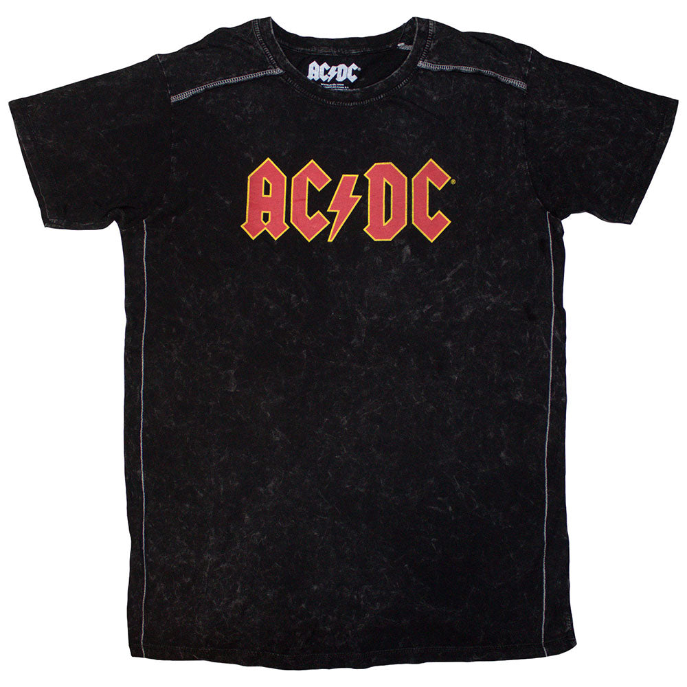 AC/DC Unisex T-Shirt (Snow Wash) Logo Black (XL)