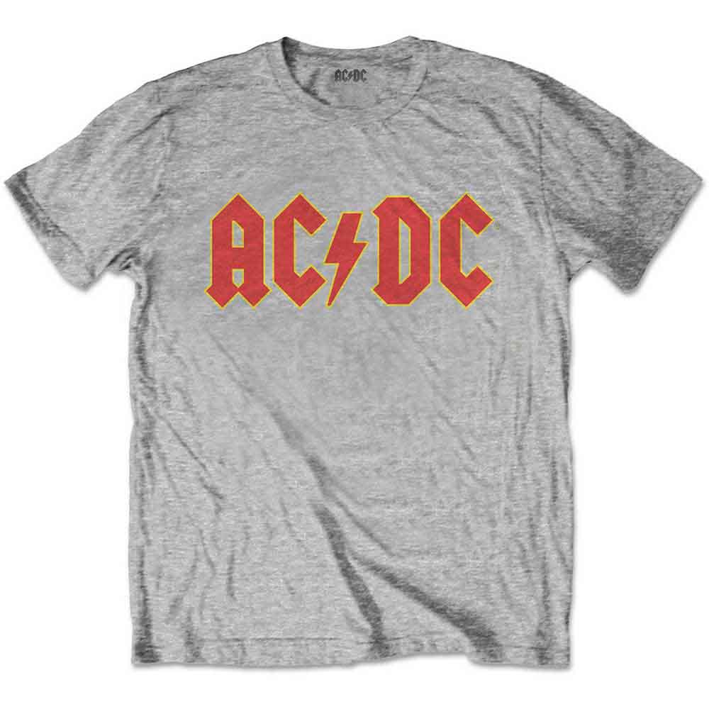 AC/DC Kids T-Shirt with Red Logo Heather Grey (13-14yrs)