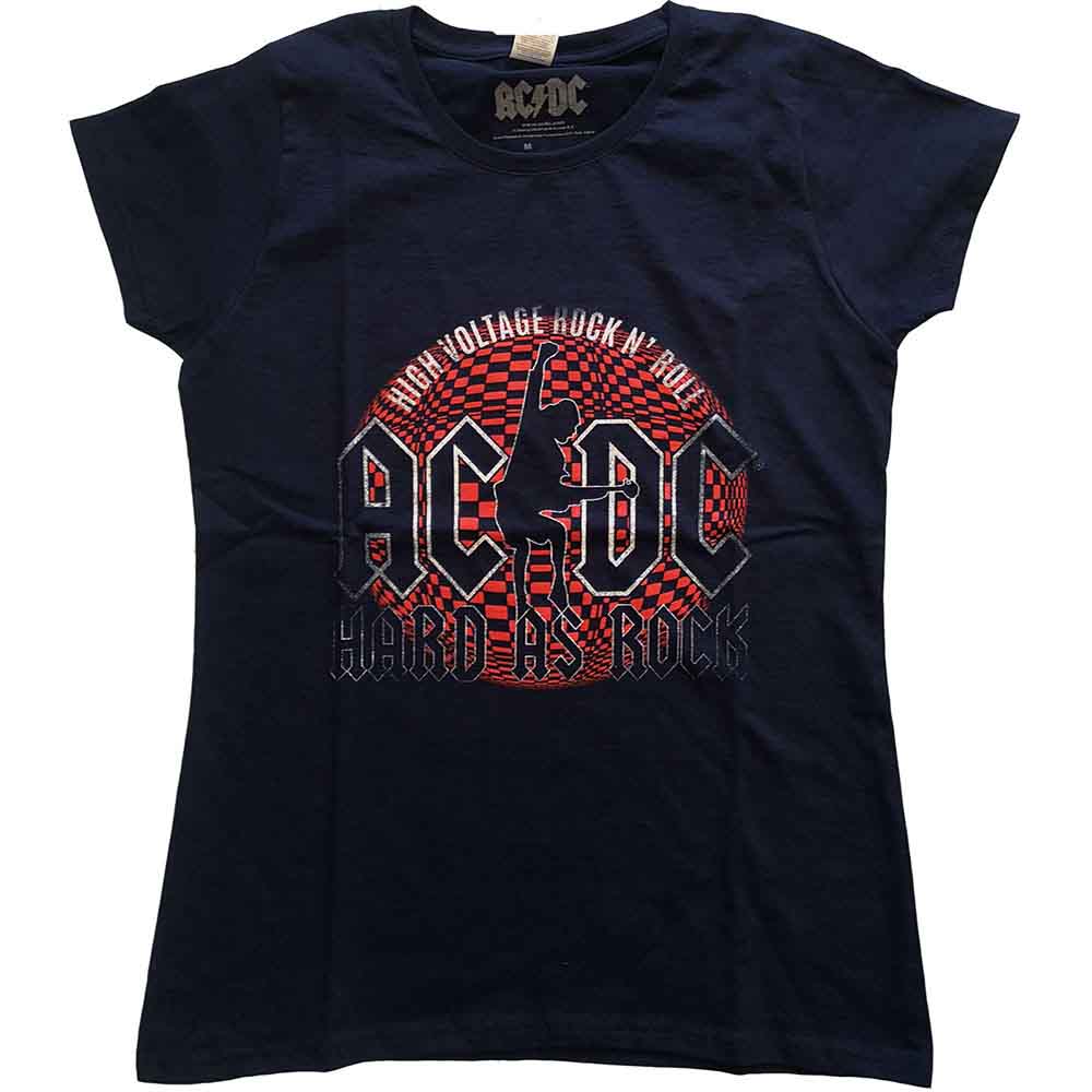 AC/DC Ladies T-Shirt Hard As Rock Blue (S) – Simply4Deals