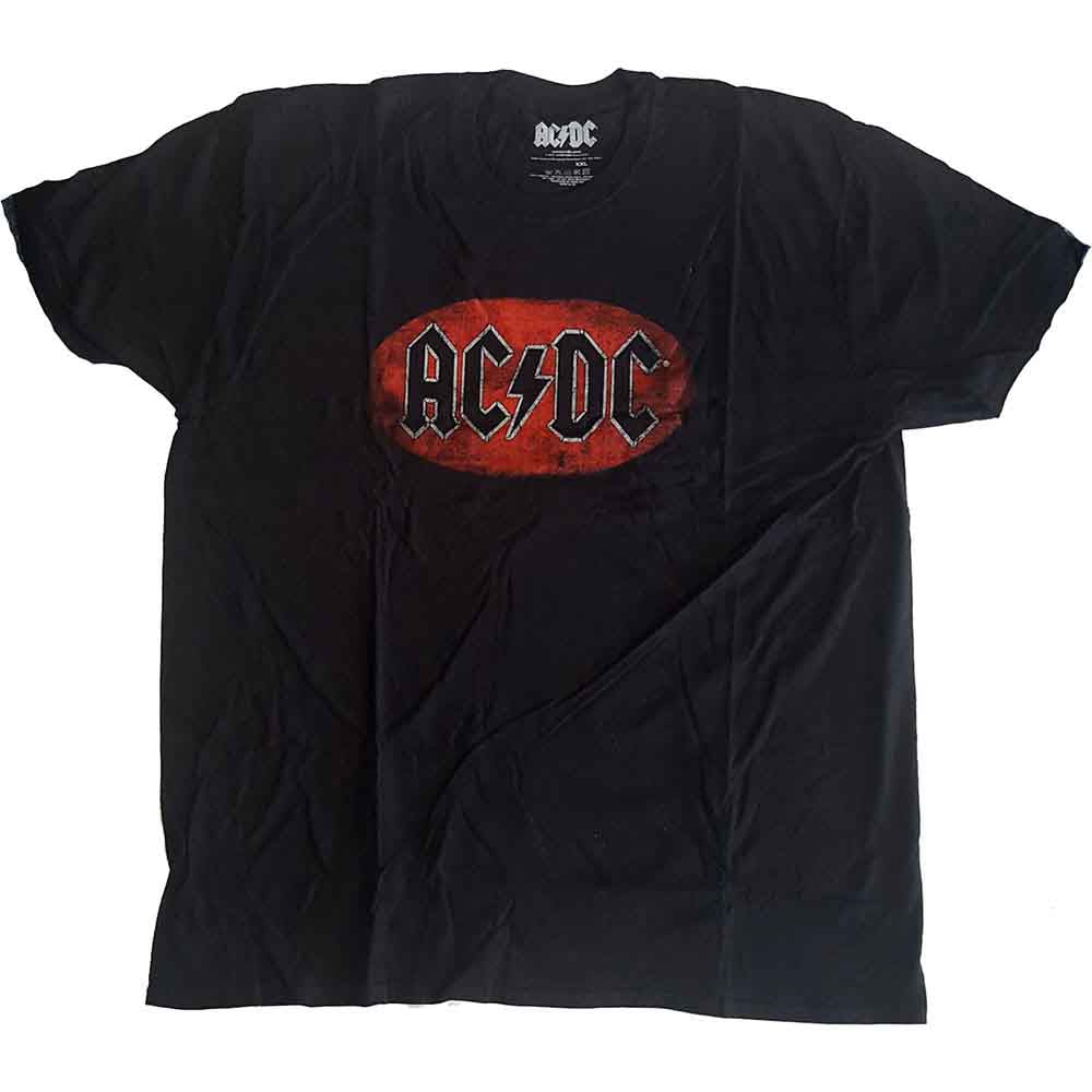 AC/DC Unisex T-Shirt Oval Logo Vintage Black (M)