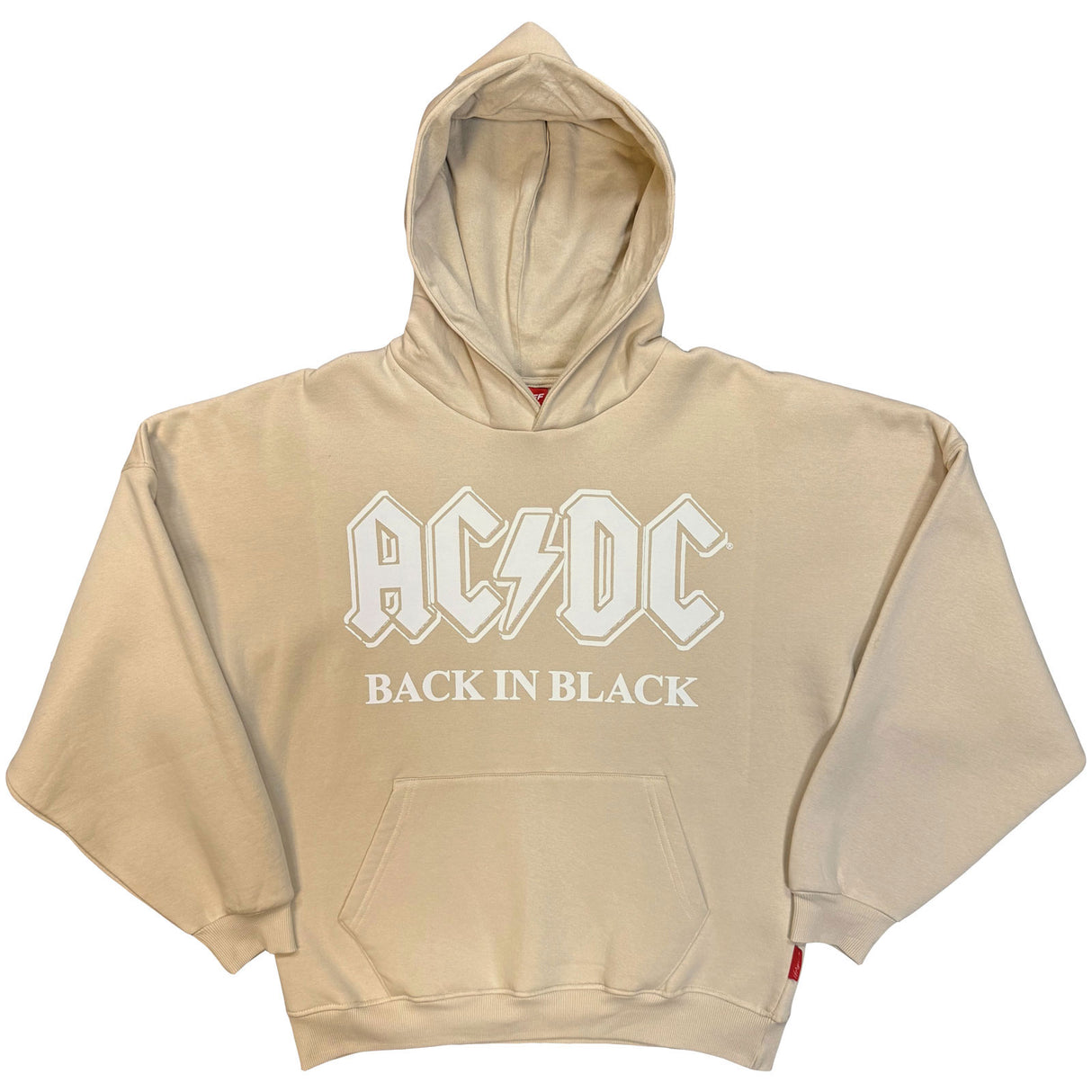 AC/DC Ladies Unplugged Pullover Hoodie Back In Black Natural (M)