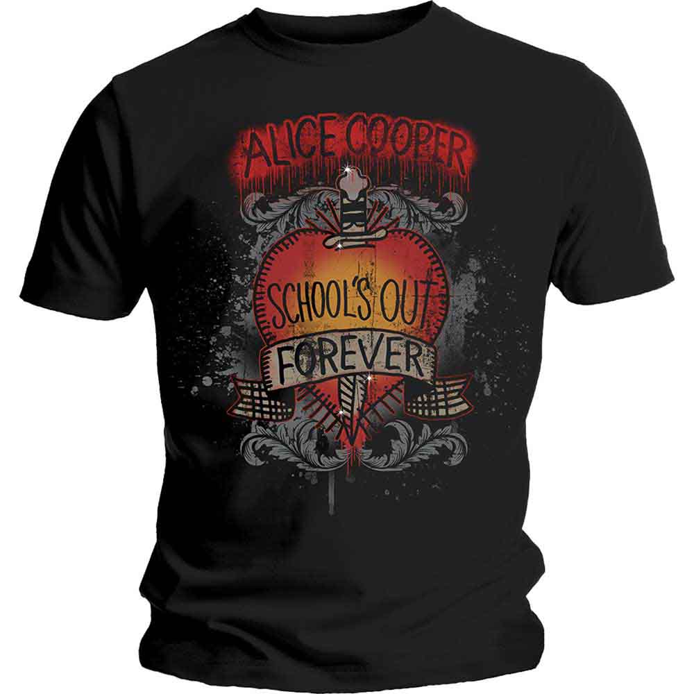Alice Cooper Men's T-Shirt Schools Out Dagger Black (XXL)