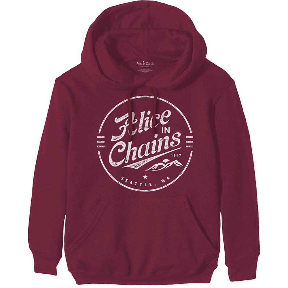 Alice In Chains Unisex Pullover Hoodie Circle Emblem Red (XXL)