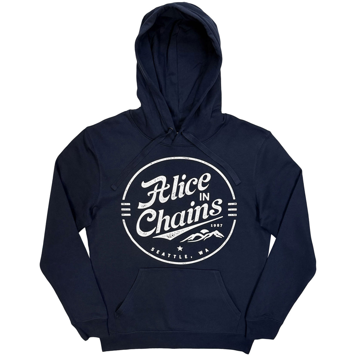 Alice In Chains Unisex Pullover Hoodie Circle Emblem Navy Blue (S)