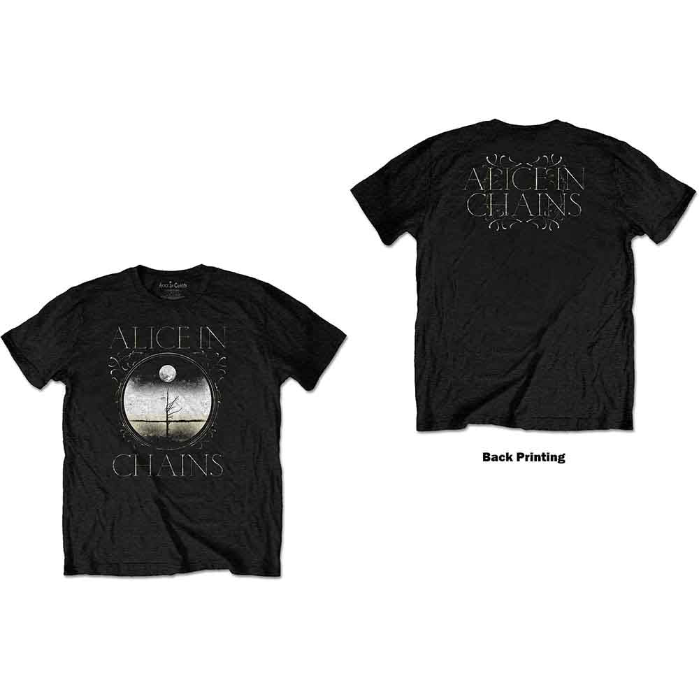 Alice In Chains Unisex T-Shirt Moon Tree (Back Print) Black (S)