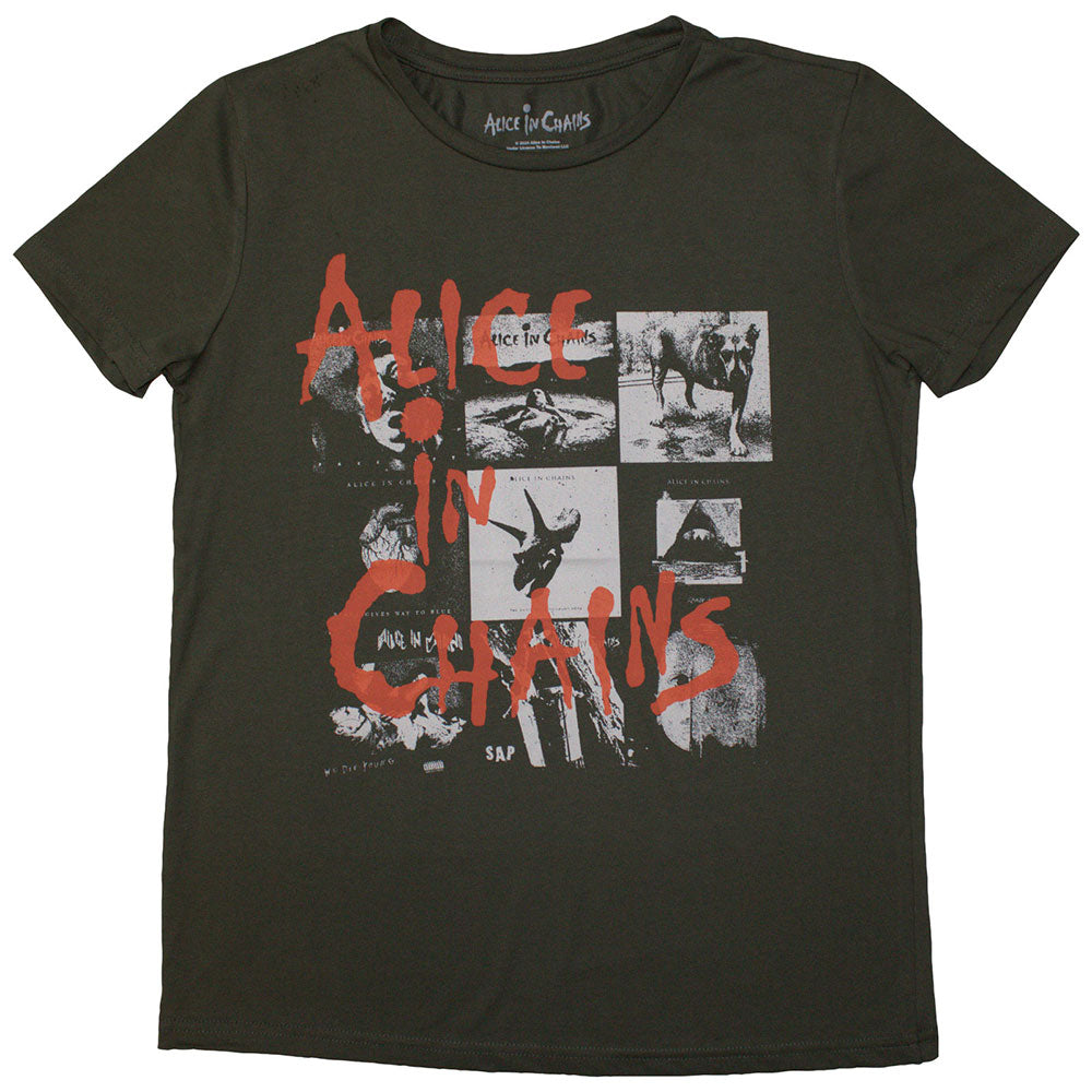 Alice In Chains Ladies T-Shirt Albums Montage Green (XL)