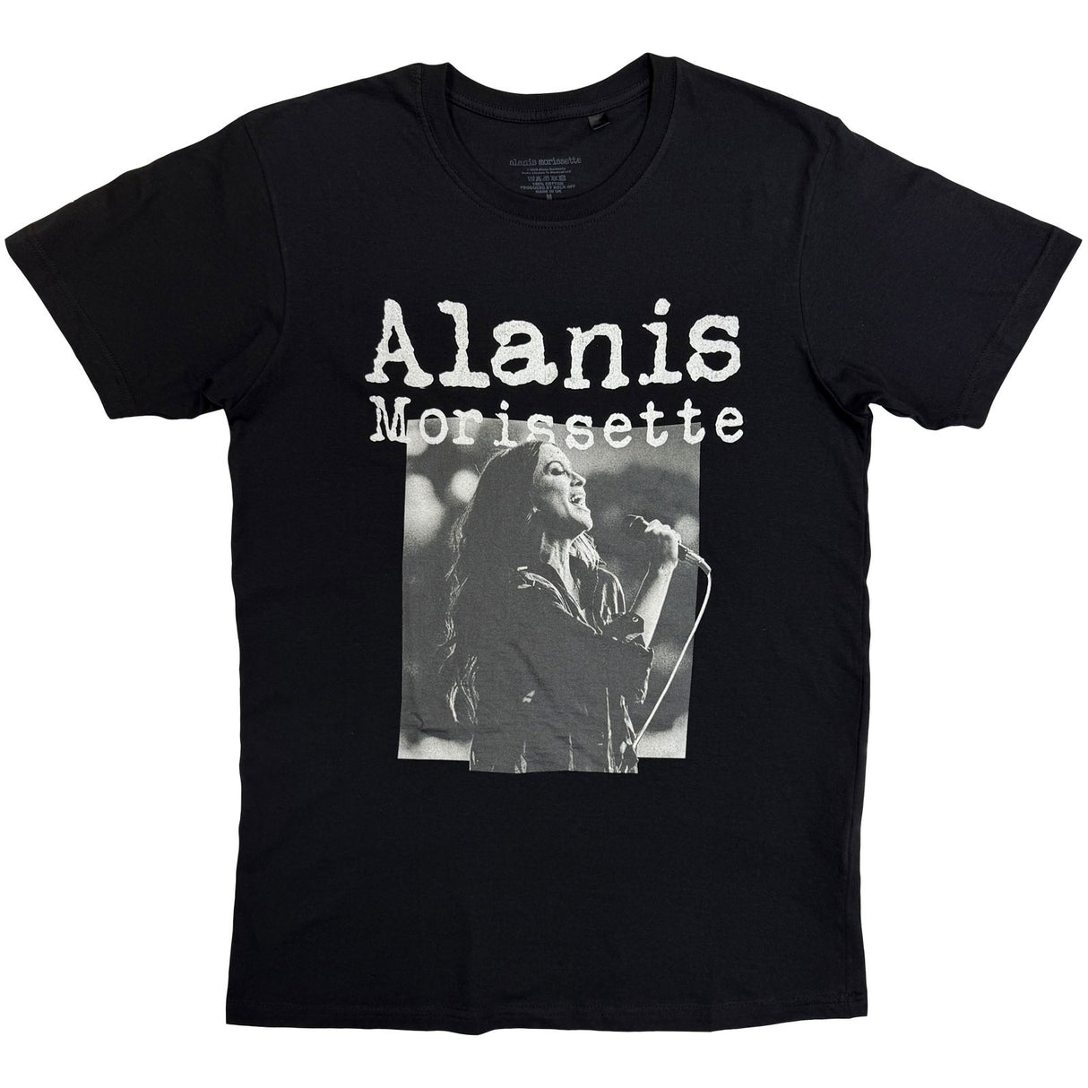 Alanis Morissette Unisex T-Shirt Singing Photo Black (XXL)
