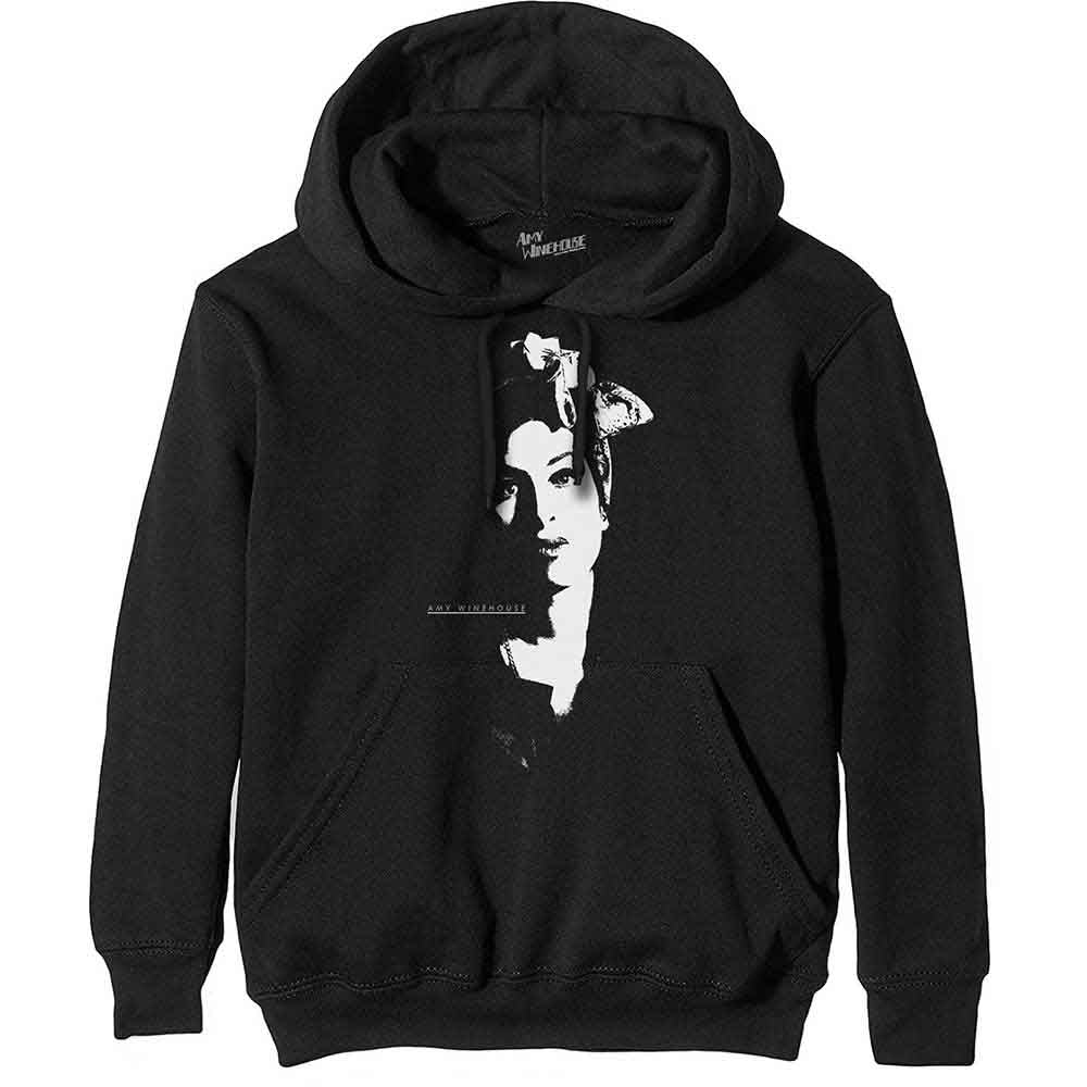 Amy Winehouse Unisex Pullover Hoodie: Scarf Portrait Black (XL)