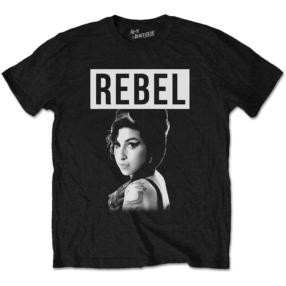Amy Winehouse Unisex T-Shirt Rebel Black (L)