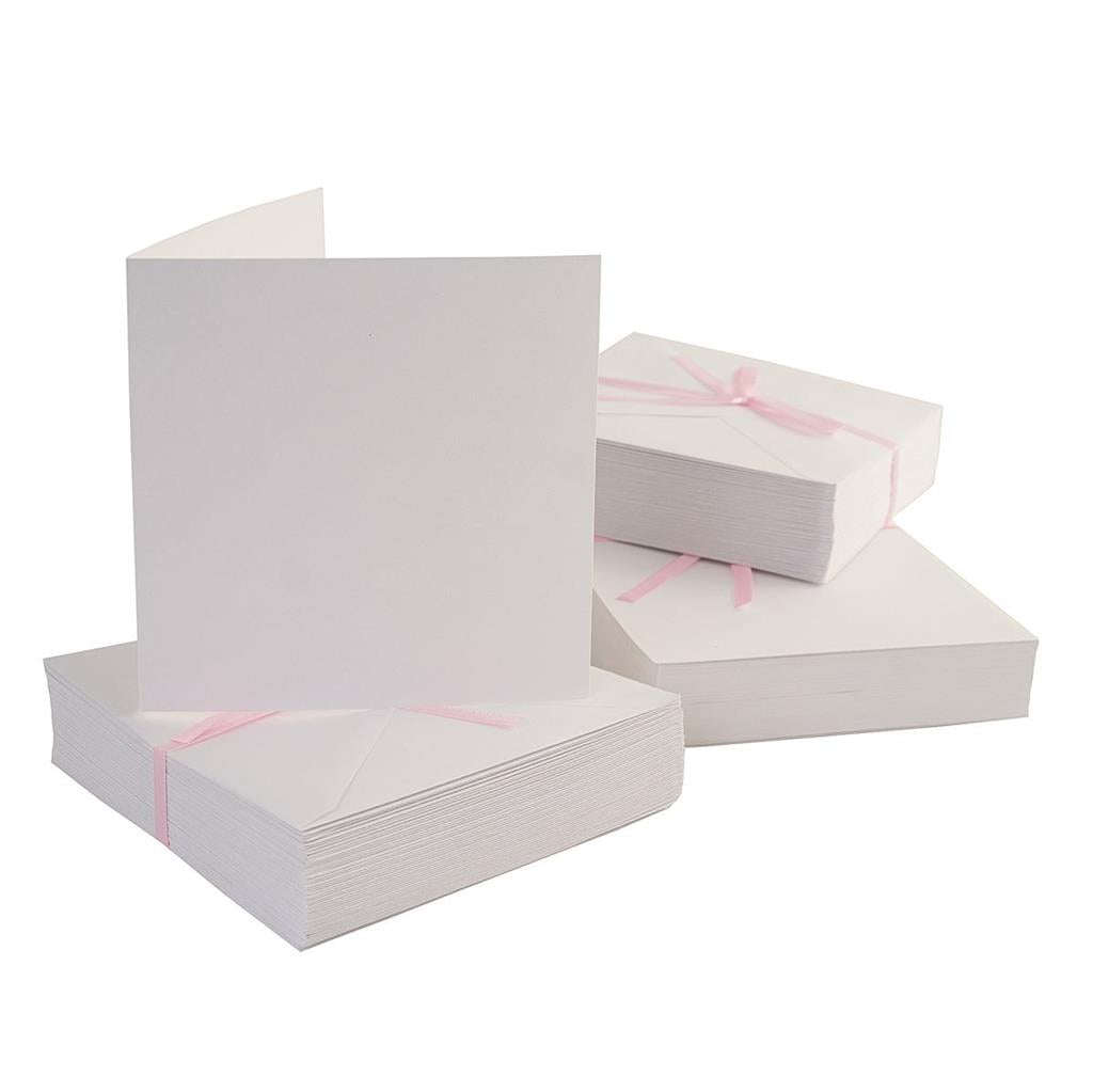 Anita's Cards & Envelopes 135mm x 135mm Square 240gsm White (100pk)