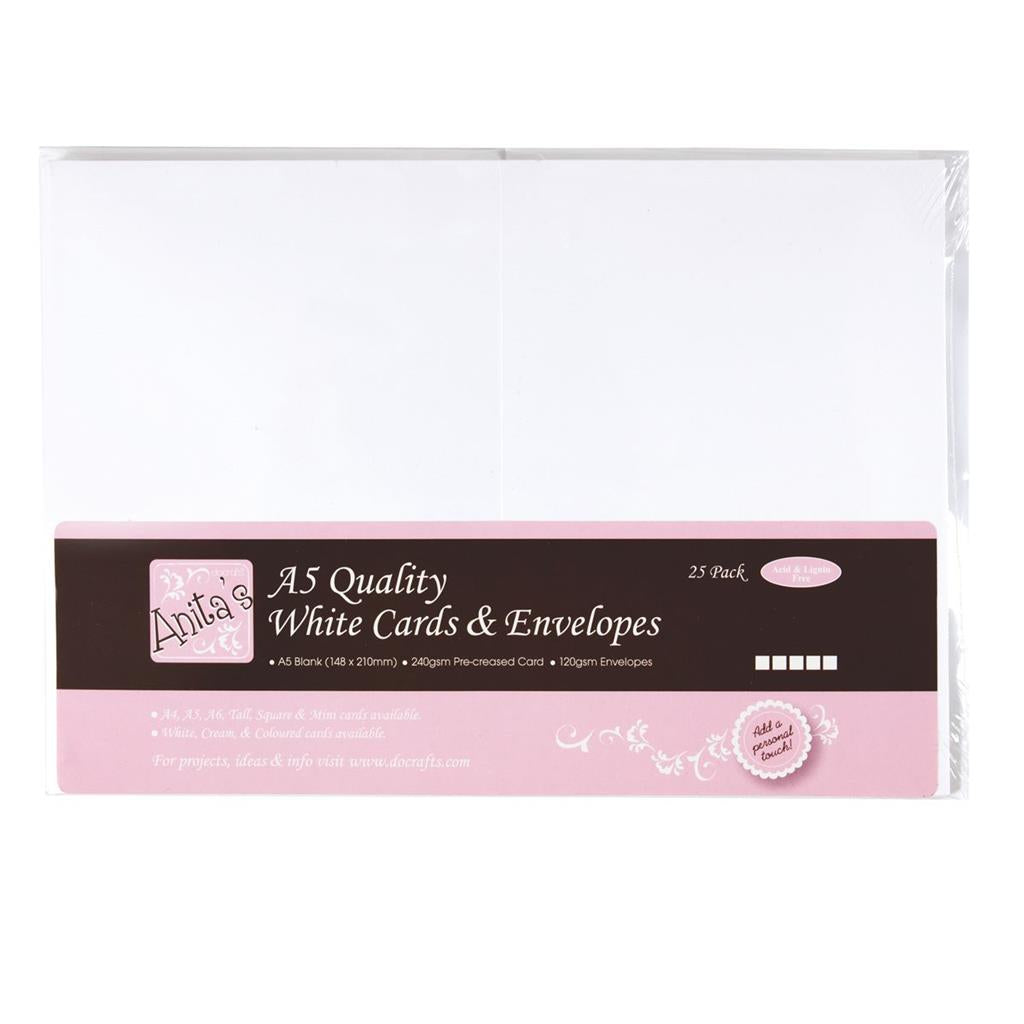 Anita's Cards & Envelopes A5 240gsm White (25pk)