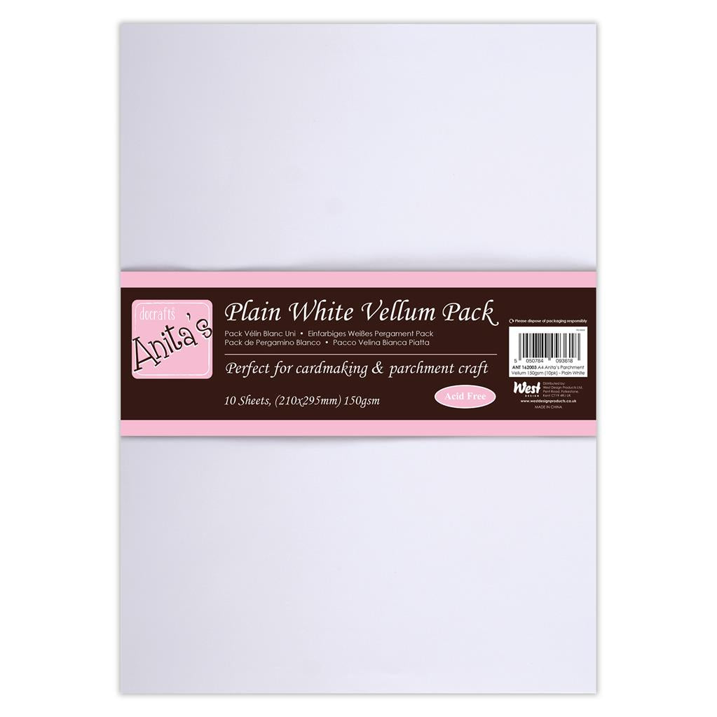 Anita's A4 Parchment Vellum 150gsm Plain White (10pk)