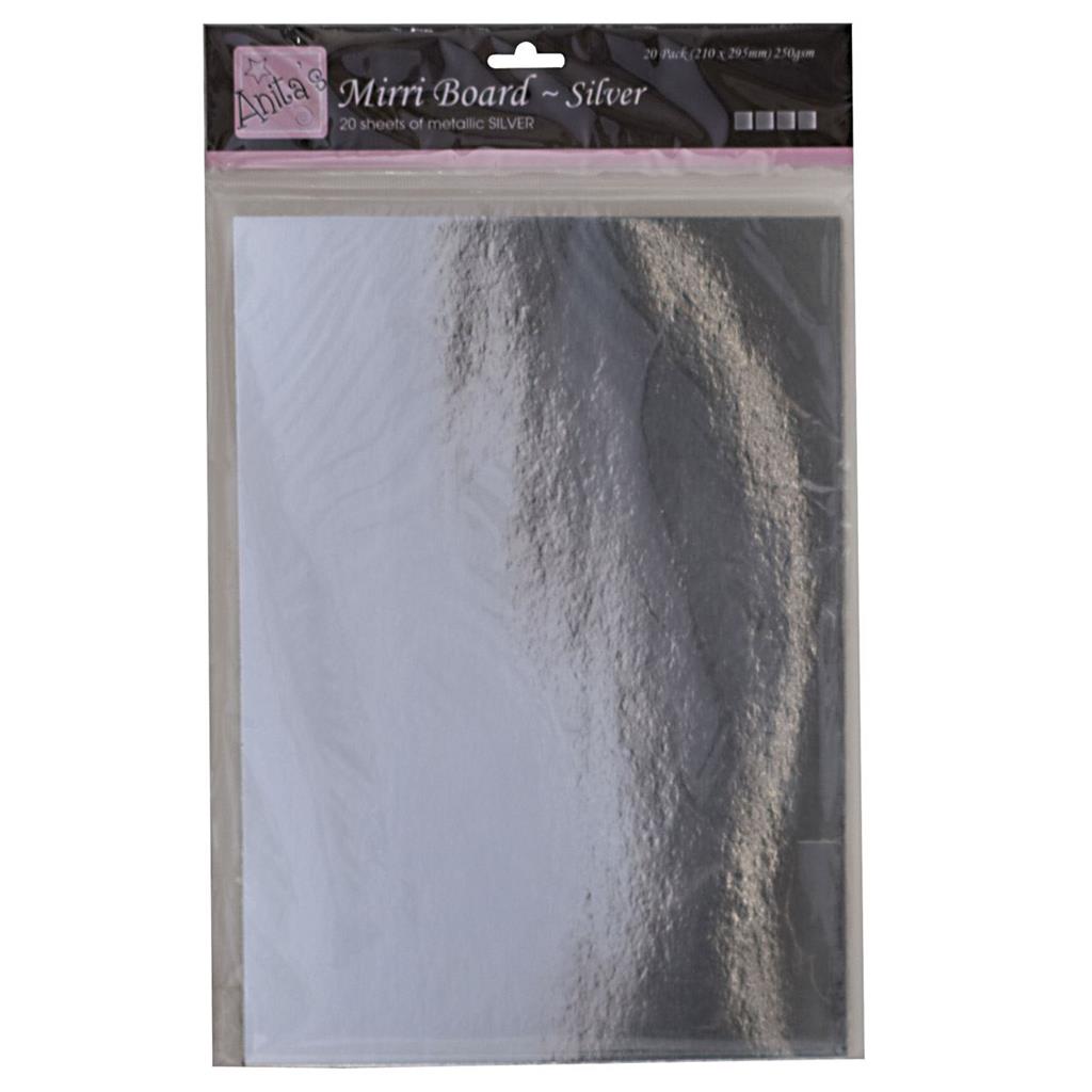 Anita's A4 Mirri Board 250gsm Silver (20pk)