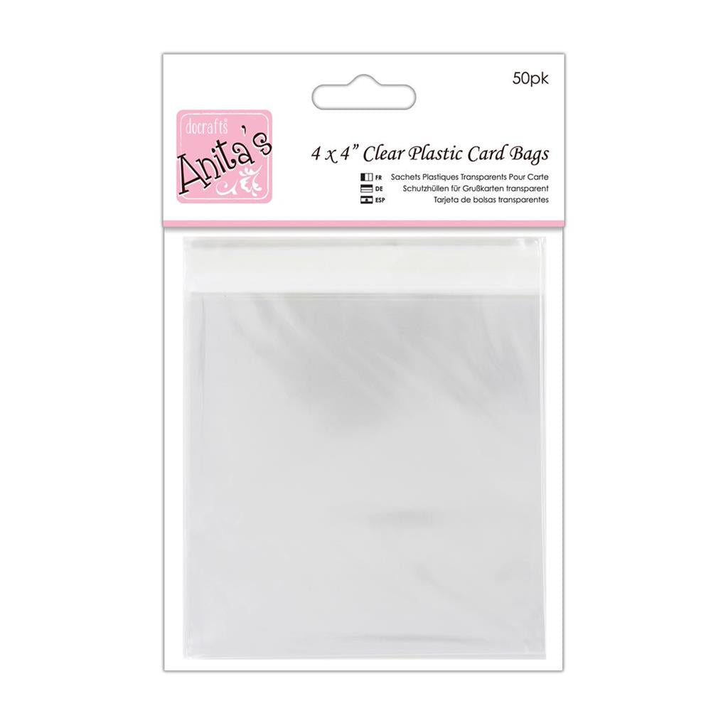 Anita's Clear Plastic Card Bags for 4" x 4" Cards (50pk)