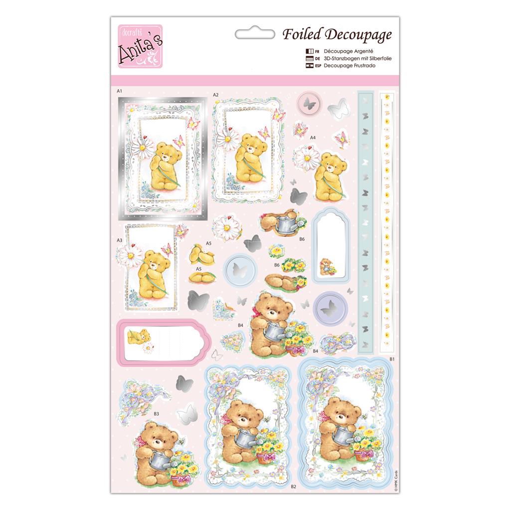 Anita's Foiled Decoupage - Bear Hugs