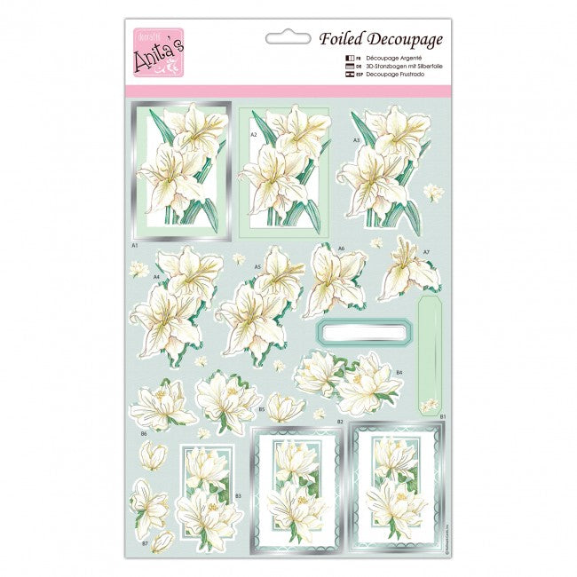 Anita's Foiled Decoupage - White Lilies