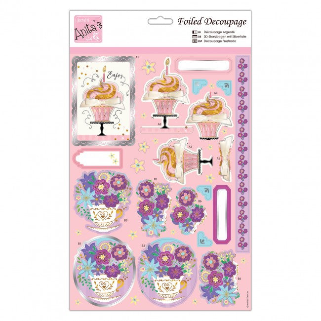 Anita's Foiled Decoupage - Floral Cupful