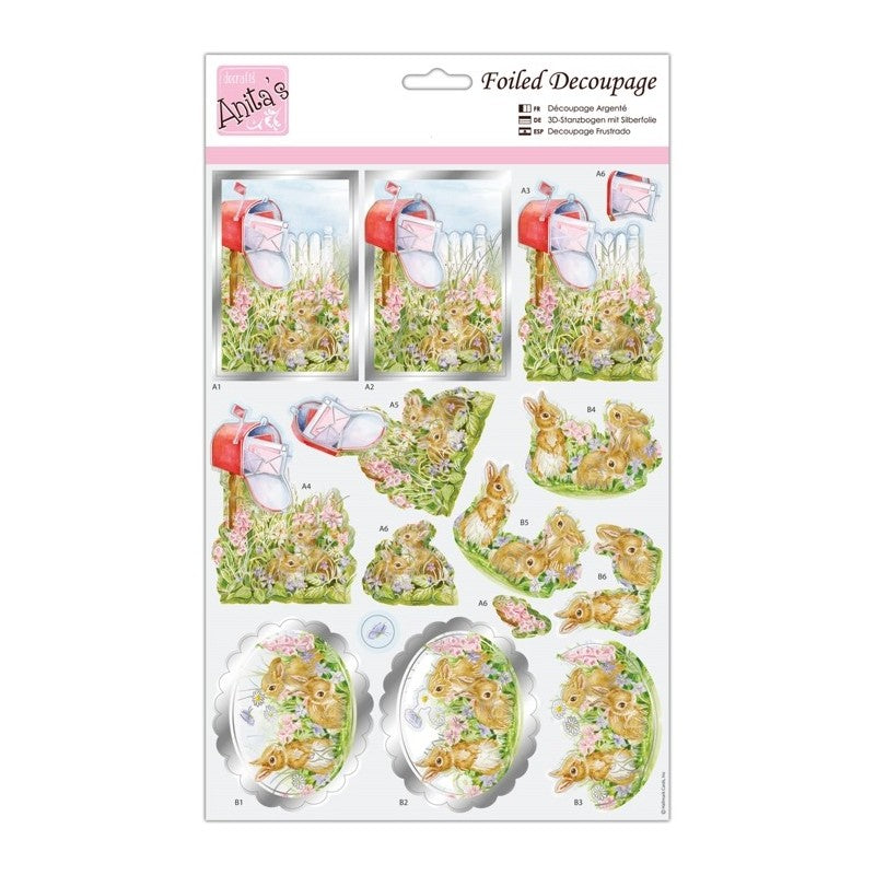 Anita's Foiled Decoupage - Postal Rabbits