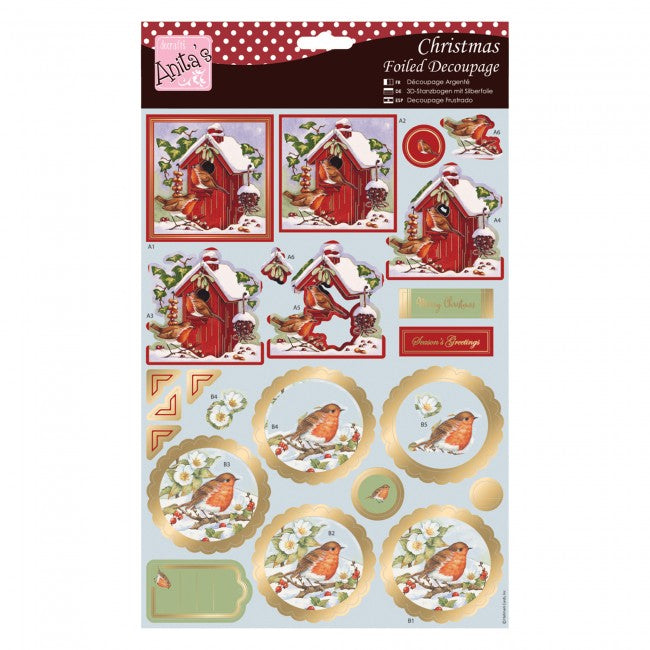 Anita's Foiled Decoupage - Festive Bird Table