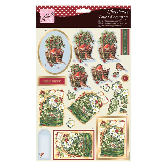 Anita's Foiled Decoupage - Robins Basket