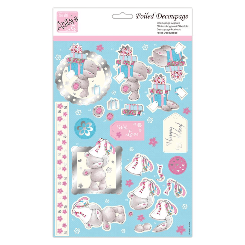 Anita's Foiled Decoupage - Birthday Bears