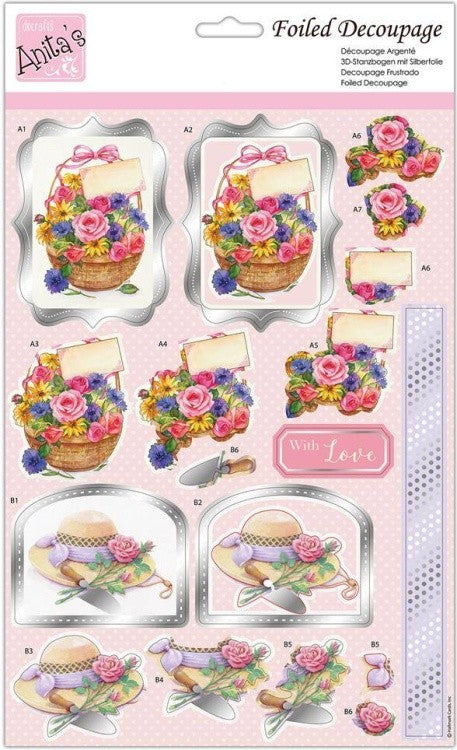Anita's Foiled Decoupage - Basket Bouquet
