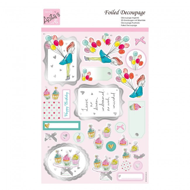 Anita's Foiled Decoupage - Balloon Girl