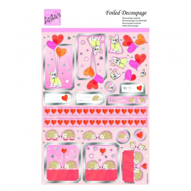 Anita's Foiled Decoupage - Puppy Love
