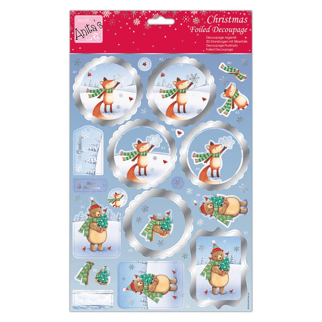 Anita's Foiled Decoupage - Animals In The Snow